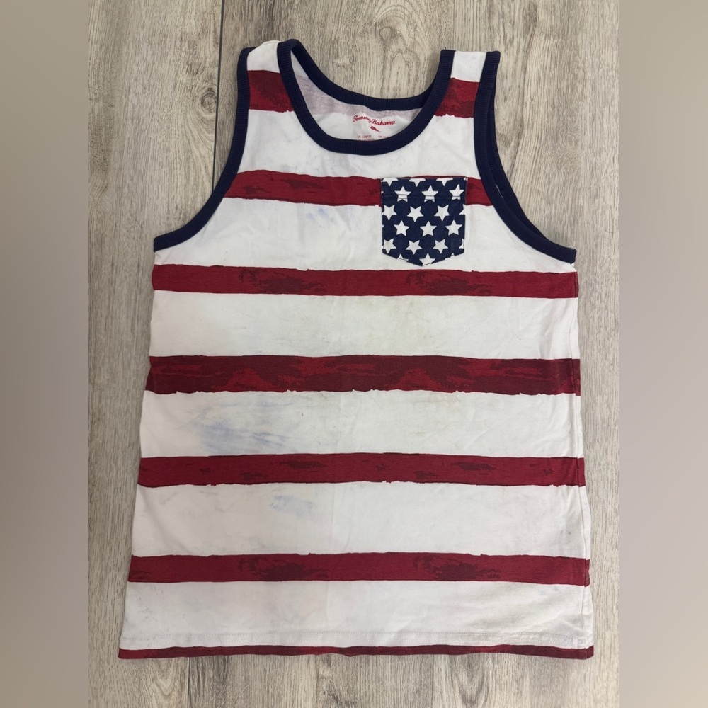 Tommy Bahama Kids Red and White Striped Tank Top